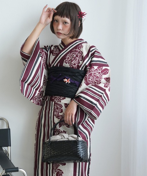utatane ウタタネ ニコアンティーク 浴衣セット レトロ ひとりで着れる！かんたん二部式浴衣セット ニコアンティーク