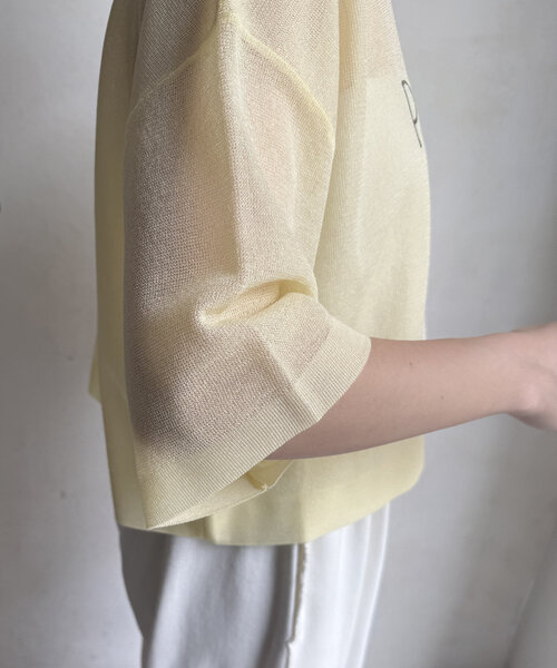 【新品未使用】DouDou シアーPINSIOロゴニット WEB限定 レディース DouDou ニット セーター 「WEB限定」シアーPINSIOロゴニット