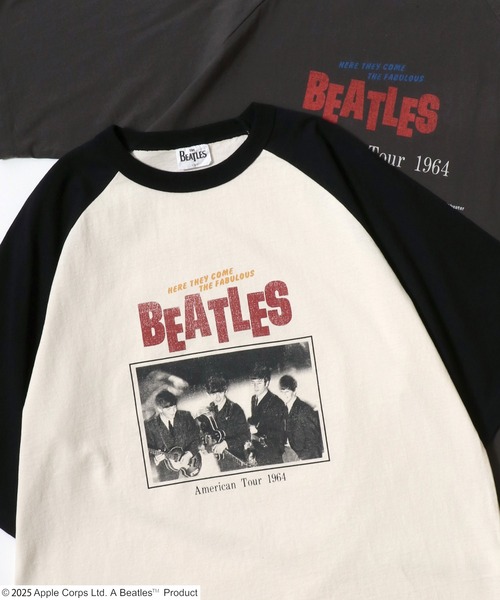 The Beatles(ザビートルズ)の「2026SS The Beatles/ビートルズ オーバーサイズ ラグラン ツアーフォト フロント バックプリント半袖Tシャツ レディース メンズ(Tシャツ/カットソー・メンズ・ネイビー/オフホワイト/ホワイト系その他/チャコール/ホワイト系その他2/ブルー系その他/グレー系その他・M/L/LL)」の3枚目の写真