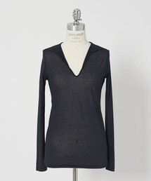 <conte>コットン シアー フーデッドカットソー