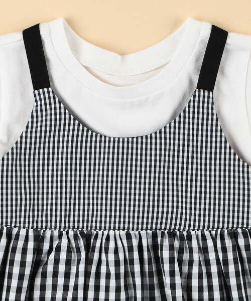 COMME CA ISM(コムサイズム)の「ギンガムチェック キャミソール&Tシャツセット(ベビーサイズ)(Tシャツ/カットソー・キッズ・ブラック・80-90cm)」の8枚目の写真
