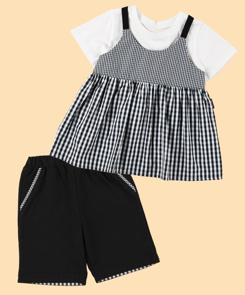 COMME CA ISM(コムサイズム)の「ギンガムチェック キャミソール&Tシャツセット(ベビーサイズ)(Tシャツ/カットソー・キッズ・ブラック・80-90cm)」の12枚目の写真