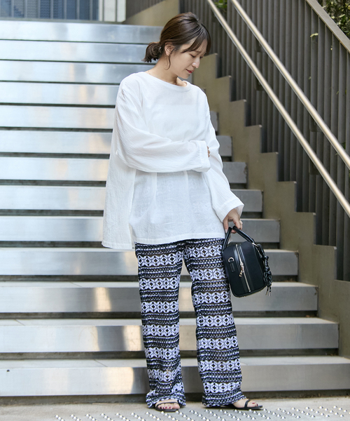 JOURNAL STANDARD（ジャーナルスタンダード）の「ソフトガーゼ2WAYビッグプルオーバー（シャツ/ブラウス・レディース・ホワイト/ピンク/ブラック・FREE）」の14枚目の写真