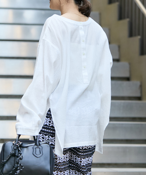 JOURNAL STANDARD（ジャーナルスタンダード）の「ソフトガーゼ2WAYビッグプルオーバー（シャツ/ブラウス・レディース・ホワイト/ピンク/ブラック・FREE）」の16枚目の写真