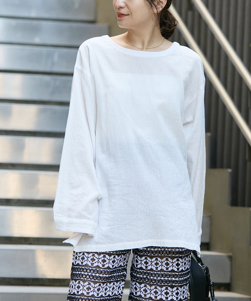 JOURNAL STANDARD（ジャーナルスタンダード）の「ソフトガーゼ2WAYビッグプルオーバー（シャツ/ブラウス・レディース・ホワイト/ピンク/ブラック・FREE）」の17枚目の写真