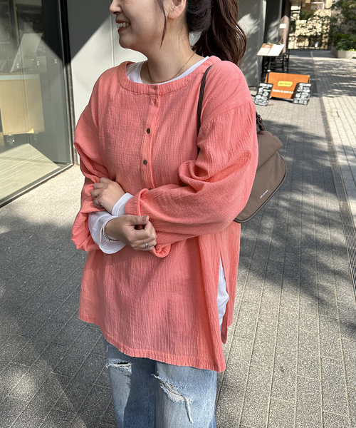 JOURNAL STANDARD（ジャーナルスタンダード）の「ソフトガーゼ2WAYビッグプルオーバー（シャツ/ブラウス・レディース・ホワイト/ピンク/ブラック・FREE）」の20枚目の写真