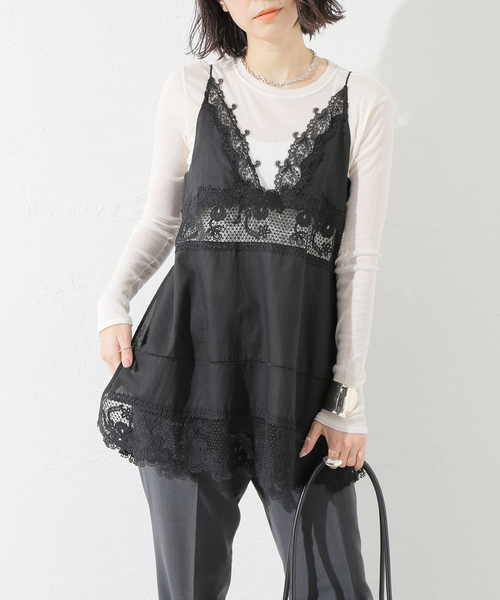 未使用品 ジャーナルスタンダードレサージュ journal standard L'essage 25SS ラミーシアーシャツ F ブラック /DO ■OS レディース ジャーナルスタンダードレサージュ journal standard L'essage