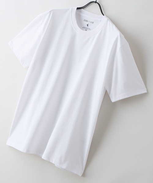 JEANS MATE(ジーンズメイト)の「【汗染みの目立ちにくいTシャツ ZEROSTAIN/ゼロステイン】クルーネックTシャツ 綿タッチ ヘビーウェイト感 防汚・撥水 吸汗速乾 UVカット(Tシャツ/カットソー・メンズ・ブラック/ブルー/ホワイト/ネイビー/スミクロ・LARGE/X-LARGE/MEDIUM)」の7枚目の写真