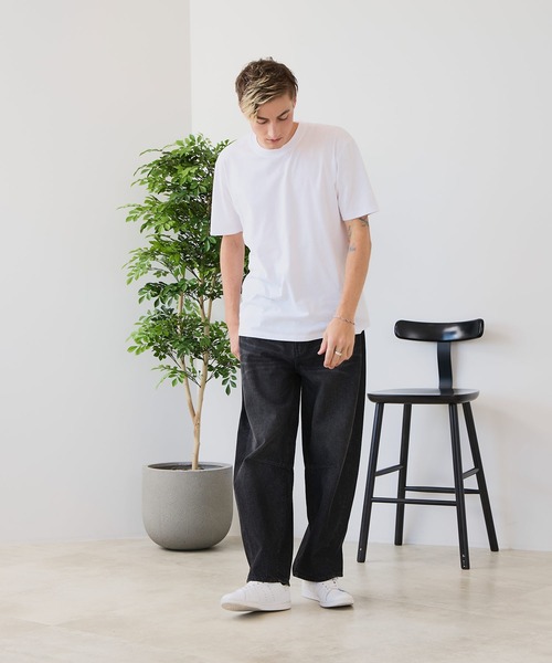 JEANS MATE(ジーンズメイト)の「【汗染みの目立ちにくいTシャツ ZEROSTAIN/ゼロステイン】クルーネックTシャツ 綿タッチ ヘビーウェイト感 防汚・撥水 吸汗速乾 UVカット(Tシャツ/カットソー・メンズ・ブラック/ブルー/ホワイト/ネイビー/スミクロ・LARGE/X-LARGE/MEDIUM)」の20枚目の写真
