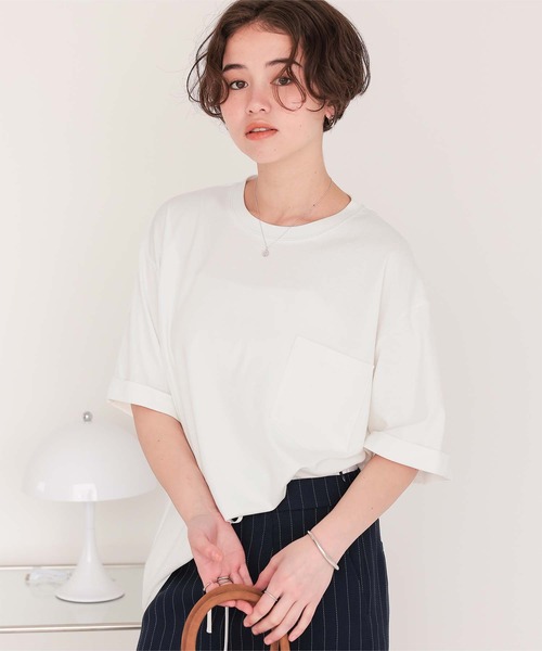 titivate(ティティベイト)の「汗染み防止ポケットTシャツ(Tシャツ/カットソー・レディース・ホワイト/ブラック/グレー/ホワイト系その他/チャコール/ホワイト系その他2・S/M/L/XL)」の9枚目の写真