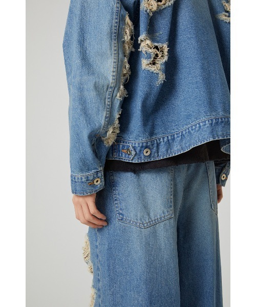 DISCOVERED（ディスカバード）の「BORO DENIM BLOUSON（デニムジャケット・メンズ・ブラック/インディゴブルー・SMALL/LARGE）」の7枚目の写真