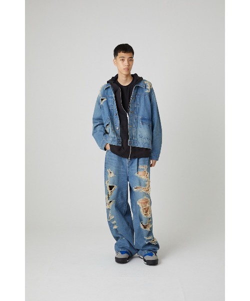 DISCOVERED（ディスカバード）の「BORO DENIM BLOUSON（デニムジャケット・メンズ・ブラック/インディゴブルー・SMALL/LARGE）」の8枚目の写真