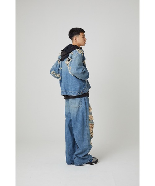 DISCOVERED（ディスカバード）の「BORO DENIM BLOUSON（デニムジャケット・メンズ・ブラック/インディゴブルー・SMALL/LARGE）」の17枚目の写真
