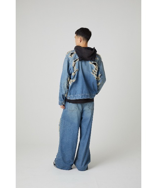 DISCOVERED（ディスカバード）の「BORO DENIM BLOUSON（デニムジャケット・メンズ・ブラック/インディゴブルー・SMALL/LARGE）」の19枚目の写真