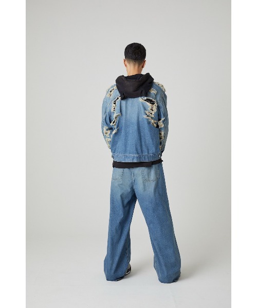 DISCOVERED（ディスカバード）の「BORO DENIM BLOUSON（デニムジャケット・メンズ・ブラック/インディゴブルー・SMALL/LARGE）」の15枚目の写真