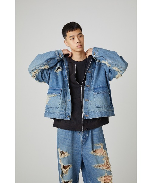 DISCOVERED（ディスカバード）の「BORO DENIM BLOUSON（デニムジャケット・メンズ・ブラック/インディゴブルー・SMALL/LARGE）」の22枚目の写真