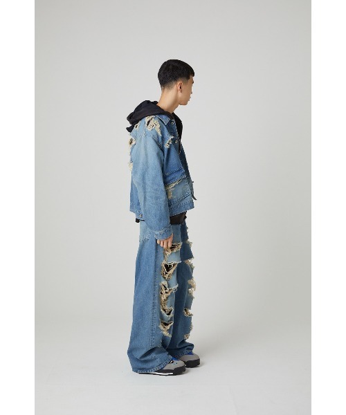 DISCOVERED（ディスカバード）の「BORO DENIM BLOUSON（デニムジャケット・メンズ・ブラック/インディゴブルー・SMALL/LARGE）」の20枚目の写真