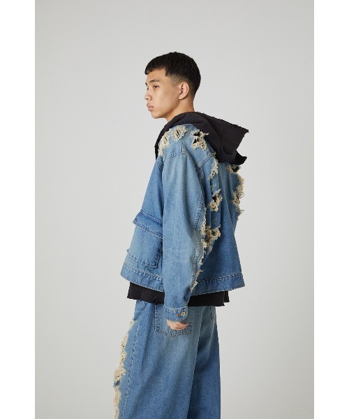 DISCOVERED（ディスカバード）の「BORO DENIM BLOUSON（デニムジャケット・メンズ・ブラック/インディゴブルー・SMALL/LARGE）」の21枚目の写真