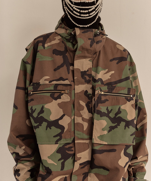 LIBERE(リベーレ)の「LIBERE リベーレ / OVERSIZED HOOD JACKET リップストップオーバーサイズフードジャケット / 251101-251102(ブルゾン・メンズ・ブラック/カモフラージュ・LARGE/MEDIUM/SMALL)」の7枚目の写真