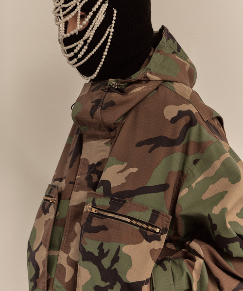 LIBERE(リベーレ)の「LIBERE リベーレ / OVERSIZED HOOD JACKET リップストップオーバーサイズフードジャケット / 251101-251102(ブルゾン・メンズ・ブラック/カモフラージュ・LARGE/MEDIUM/SMALL)」の5枚目の写真