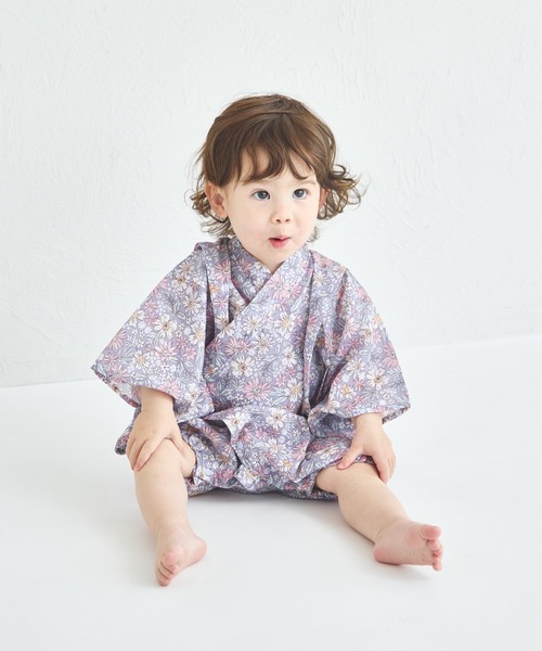 pairmanon(ペアマノン)の「【リンクコーデ】【ベビー】甚平 ロンパース(その他ベビーウェア・キッズ・ブラック系その他/アイボリー/ブラック系その他2/パープル/ブルー系その他/ミント・80/70)」の6枚目の写真