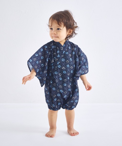 pairmanon(ペアマノン)の「【リンクコーデ】【ベビー】甚平 ロンパース(その他ベビーウェア・キッズ・ブラック系その他/アイボリー/ブラック系その他2/パープル/ブルー系その他/ミント・80/70)」の5枚目の写真