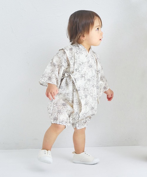 pairmanon(ペアマノン)の「【リンクコーデ】【ベビー】甚平 ロンパース(その他ベビーウェア・キッズ・ブラック系その他/アイボリー/ブラック系その他2/パープル/ブルー系その他/ミント・80/70)」の1枚目の写真