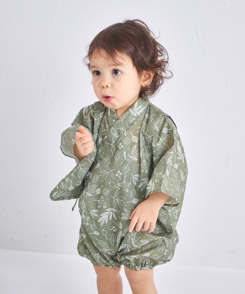 pairmanon(ペアマノン)の「【リンクコーデ】【ベビー】甚平 ロンパース(その他ベビーウェア・キッズ・ブラック系その他/アイボリー/ブラック系その他2/パープル/ブルー系その他/ミント・80/70)」の4枚目の写真