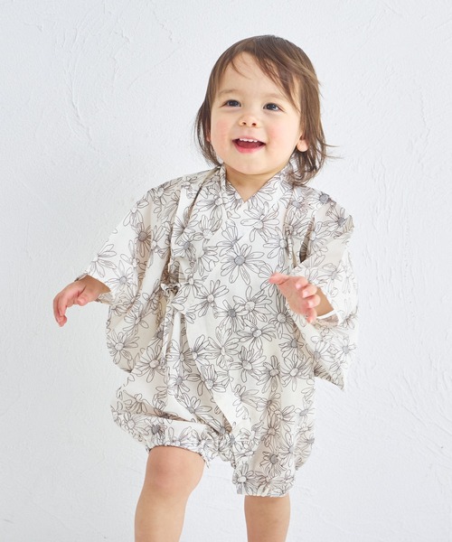 pairmanon(ペアマノン)の「【リンクコーデ】【ベビー】甚平 ロンパース(その他ベビーウェア・キッズ・ブラック系その他/アイボリー/ブラック系その他2/パープル/ブルー系その他/ミント・80/70)」の8枚目の写真