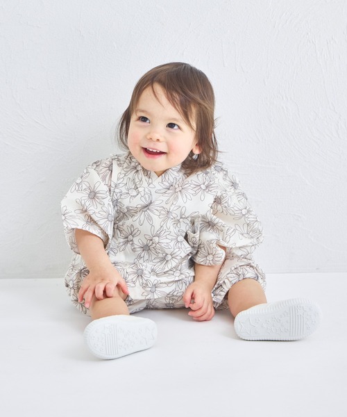 pairmanon(ペアマノン)の「【リンクコーデ】【ベビー】甚平 ロンパース(その他ベビーウェア・キッズ・ブラック系その他/アイボリー/ブラック系その他2/パープル/ブルー系その他/ミント・80/70)」の9枚目の写真