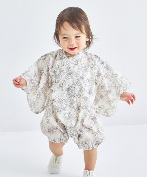 pairmanon(ペアマノン)の「【リンクコーデ】【ベビー】甚平 ロンパース(その他ベビーウェア・キッズ・ブラック系その他/アイボリー/ブラック系その他2/パープル/ブルー系その他/ミント・80/70)」の10枚目の写真