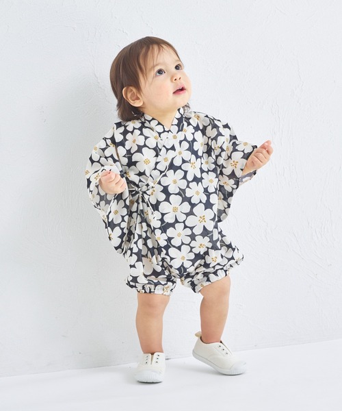 pairmanon(ペアマノン)の「【リンクコーデ】【ベビー】甚平 ロンパース(その他ベビーウェア・キッズ・ブラック系その他/アイボリー/ブラック系その他2/パープル/ブルー系その他/ミント・80/70)」の11枚目の写真