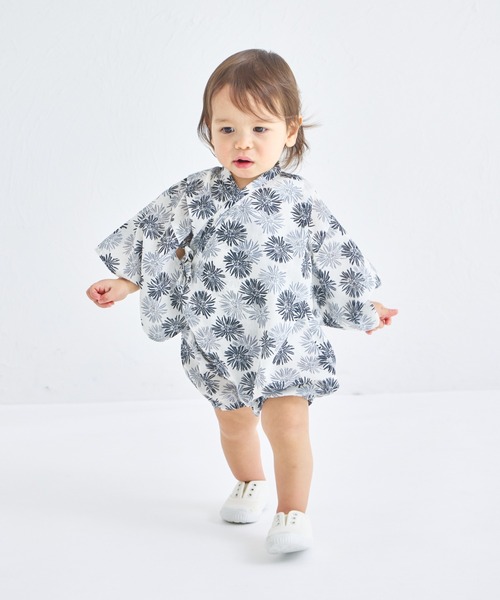 pairmanon(ペアマノン)の「【リンクコーデ】【ベビー】甚平 ロンパース(その他ベビーウェア・キッズ・ブラック系その他/アイボリー/ブラック系その他2/パープル/ブルー系その他/ミント・80/70)」の16枚目の写真