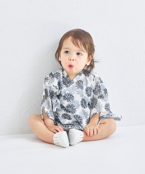 pairmanon(ペアマノン)の「【リンクコーデ】【ベビー】甚平 ロンパース(その他ベビーウェア・キッズ・ブラック系その他/アイボリー/ブラック系その他2/パープル/ブルー系その他/ミント・80/70)」の17枚目の写真