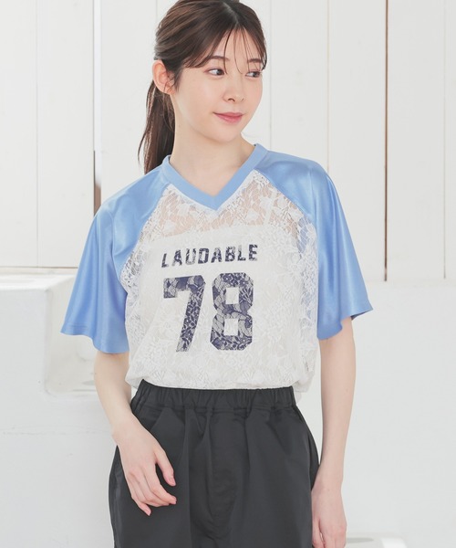 セール】レース使いゆるゲームT（Tシャツ/カットソー）｜Honeys