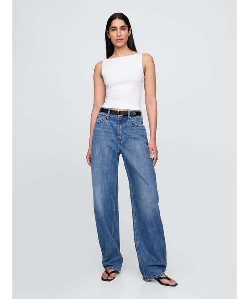 GAP(ギャップ)の「クローズニット ジャージー クロップド ボートネック シェルタンクトップ(タンクトップ・レディース・ブラック/ホワイト/ブラウン/ワイン/ブルー/グレー・XS/S/M/L/XL/XXS)」の12枚目の写真