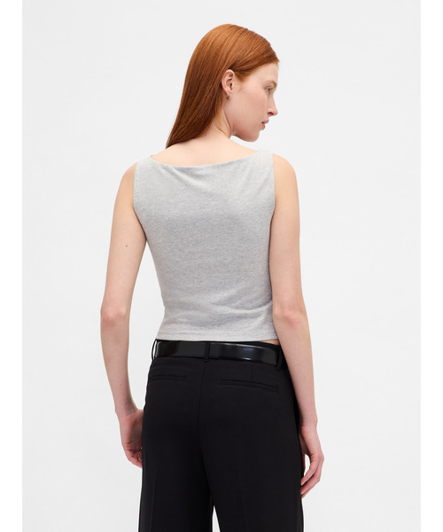 GAP(ギャップ)の「クローズニット ジャージー クロップド ボートネック シェルタンクトップ(タンクトップ・レディース・ブラック/ホワイト/ブラウン/ワイン/ブルー/グレー・XS/S/M/L/XL/XXS)」の15枚目の写真