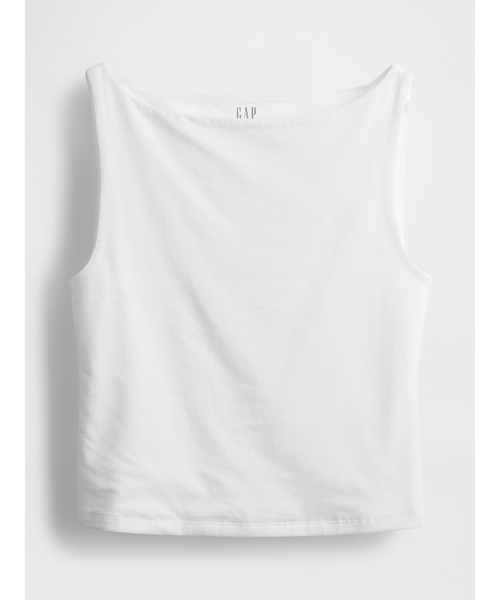 GAP(ギャップ)の「クローズニット ジャージー クロップド ボートネック シェルタンクトップ(タンクトップ・レディース・ブラック/ホワイト/ブラウン/ワイン/ブルー/グレー・XS/S/M/L/XL/XXS)」の19枚目の写真