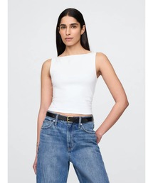 GAP | クローズニット ジャージー クロップド ボートネック シェルタンクトップ(タンクトップ)