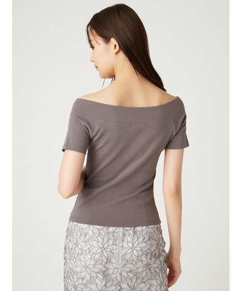 FRAY I.D（フレイアイディー）の「オフショルダーカットソー／ウォッシャブル（Tシャツ/カットソー・レディース・その他/モカ/ピンク/ブラック/ホワイト・FREE）」の7枚目の写真