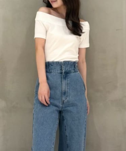 セール】オフショルダーカットソー／ウォッシャブル（Tシャツ
