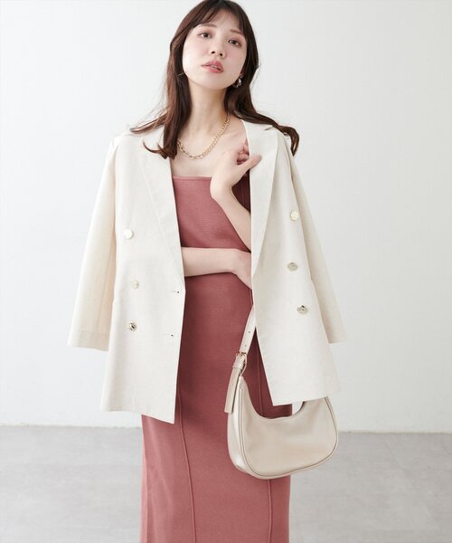natural couture(ナチュラルクチュール)の「【WEB限定】総針Vネックベスト+キャミSET(ワンピース・レディース・レッド系その他/ブラック/オフホワイト/ブルー・MEDIUM/LARGE)」の16枚目の写真