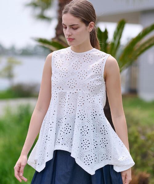 DRESSTERIOR（ドレステリア）の「【コットン100％/洗える】カットワークレースブラウス（シャツ/ブラウス・レディース・ブラック/ホワイト・36/38/40）」の15枚目の写真