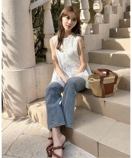 DRESSTERIOR（ドレステリア）の「【コットン100％/洗える】カットワークレースブラウス（シャツ/ブラウス・レディース・ブラック/ホワイト・36/38/40）」の3枚目の写真