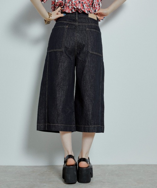 manana suerte(マニャーナスエルテ)の「デニムワイドパンツ(デニムパンツ・レディース・ネイビー・SMALL/MEDIUM/LARGE/X-LARGE)」の7枚目の写真