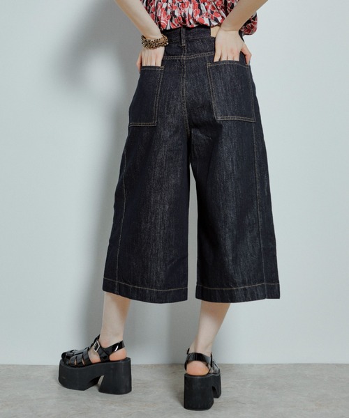 manana suerte(マニャーナスエルテ)の「デニムワイドパンツ(デニムパンツ・レディース・ネイビー・SMALL/MEDIUM/LARGE/X-LARGE)」の8枚目の写真