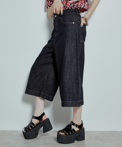 manana suerte(マニャーナスエルテ)の「デニムワイドパンツ(デニムパンツ・レディース・ネイビー・SMALL/MEDIUM/LARGE/X-LARGE)」の9枚目の写真