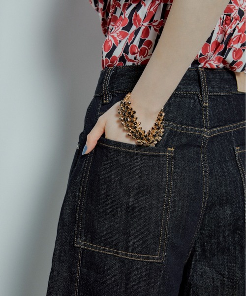 manana suerte(マニャーナスエルテ)の「デニムワイドパンツ(デニムパンツ・レディース・ネイビー・SMALL/MEDIUM/LARGE/X-LARGE)」の10枚目の写真