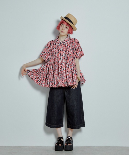 manana suerte(マニャーナスエルテ)の「デニムワイドパンツ(デニムパンツ・レディース・ネイビー・SMALL/MEDIUM/LARGE/X-LARGE)」の12枚目の写真