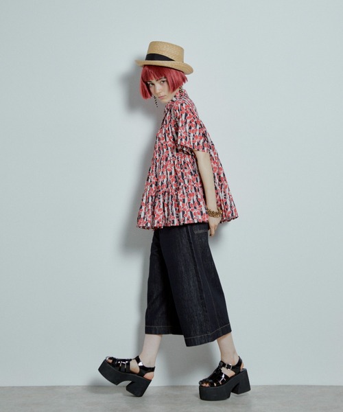 manana suerte(マニャーナスエルテ)の「デニムワイドパンツ(デニムパンツ・レディース・ネイビー・SMALL/MEDIUM/LARGE/X-LARGE)」の13枚目の写真